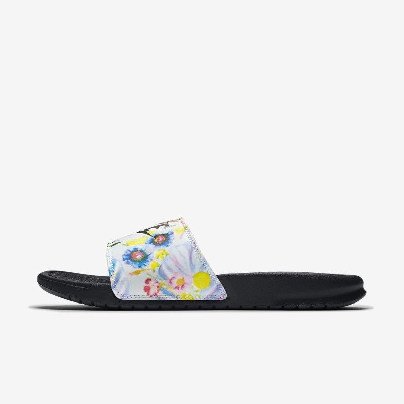 Nike Benassi JDI Floral レディース スライドサンダル 黒 | RQ1826-499
