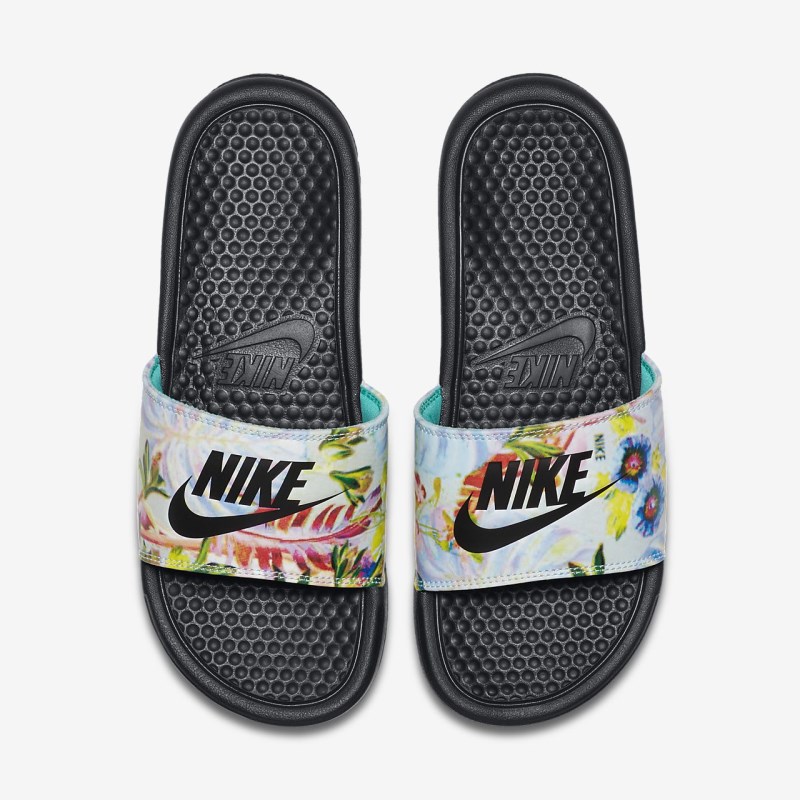 Nike Benassi JDI Floral レディース スライドサンダル 黒 | RQ1826-499