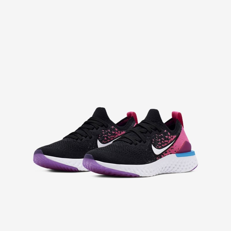 Nike Epic React フライニット 2 キッズ ランニングシューズ 黒 | UF1546-293