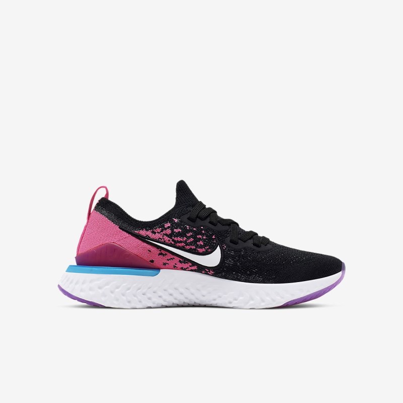Nike Epic React フライニット 2 キッズ ランニングシューズ 黒 | UF1546-293
