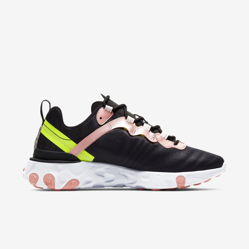 Nike React エレメント 55 プレミアム レディース スニーカー 黒 | VM1636-258