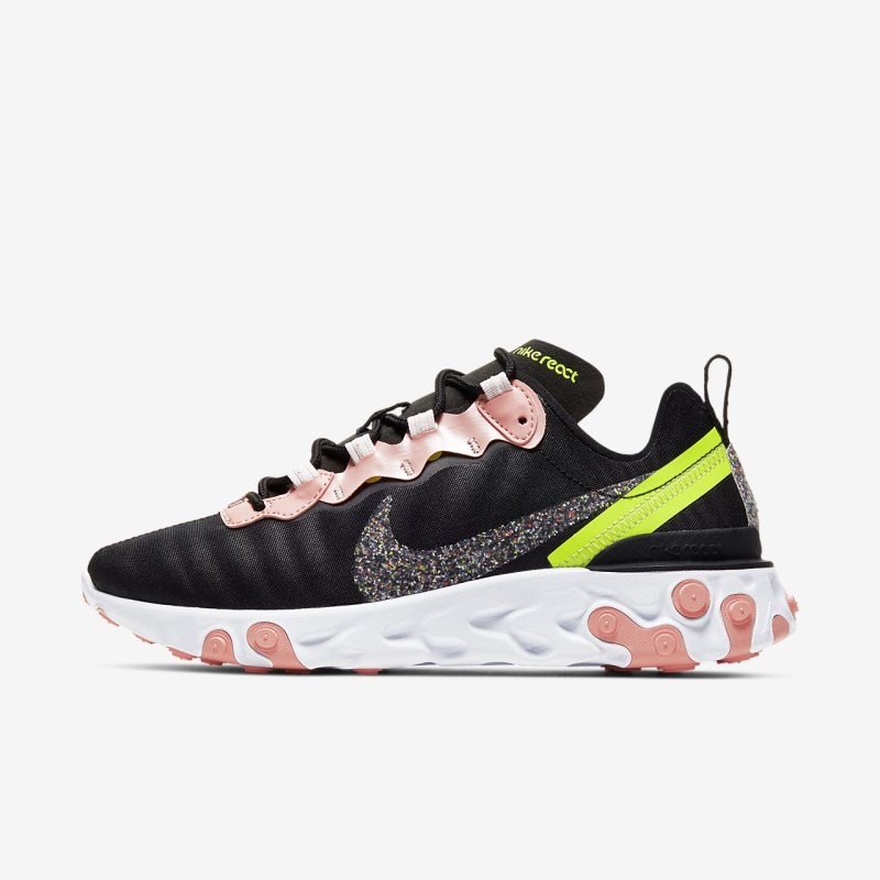Nike React エレメント 55 プレミアム レディース スニーカー 黒 | VM1636-258
