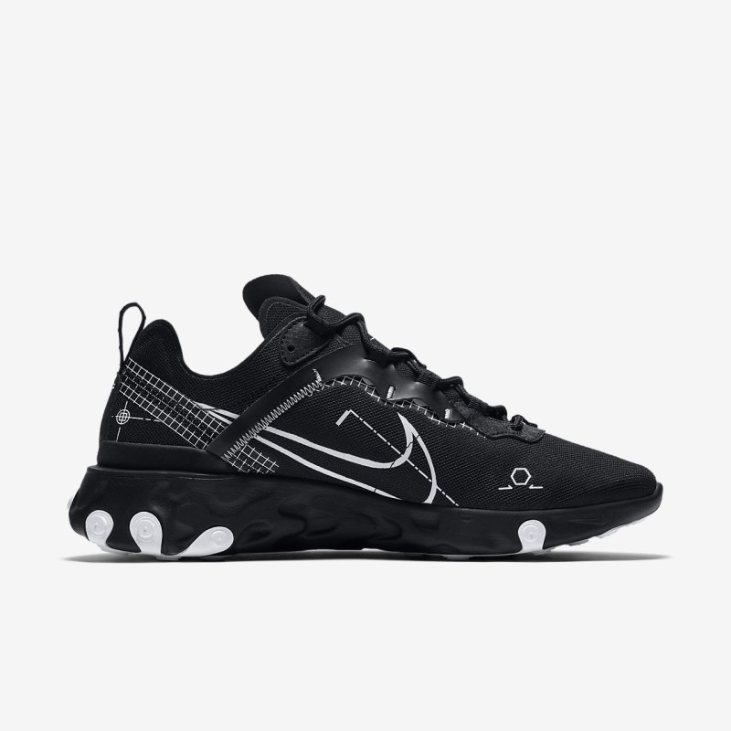 Nike React エレメント 55 メンズ スニーカー 黒 | FC4154-605