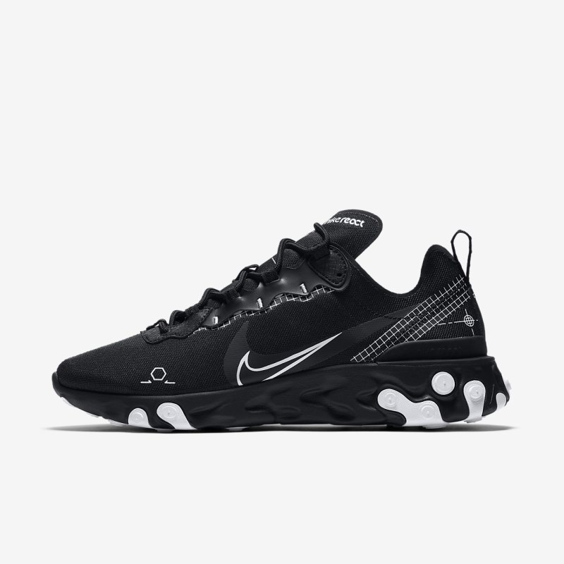 Nike React エレメント 55 メンズ スニーカー 黒 | FC4154-605