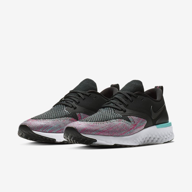 Nike オデッセイ React フライニット 2 レディース ランニングシューズ 黒 | ZI5803-918