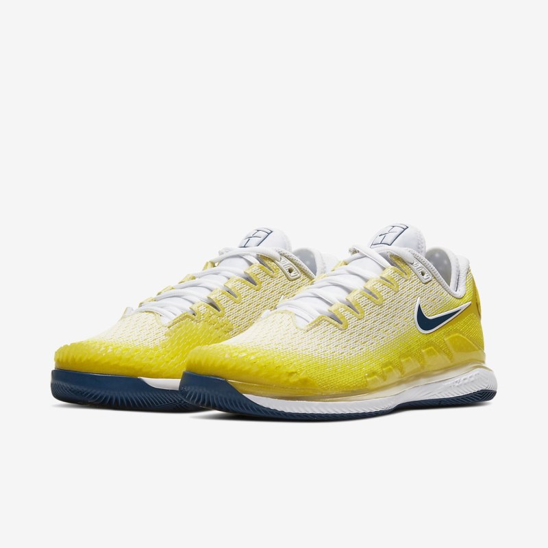 Nike コート エア ズーム Vapor X ニット レディース テニスシューズ 黄色 | ZL9198-832