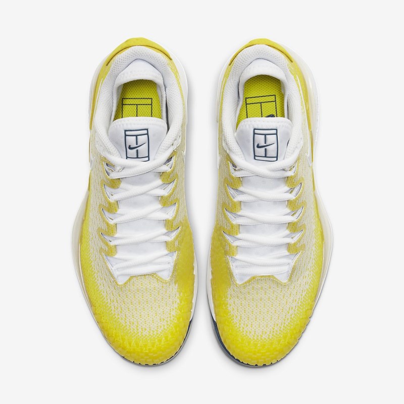 Nike コート エア ズーム Vapor X ニット レディース テニスシューズ 黄色 | ZL9198-832