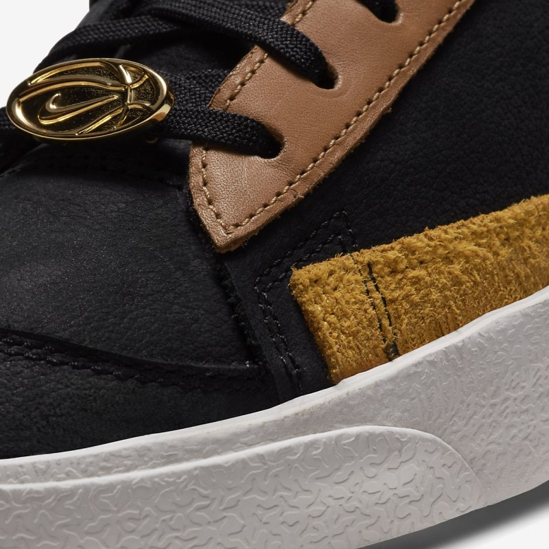 Nike ブレザー ミッドカット '77 レディース スニーカー 黒 | DC5984-909