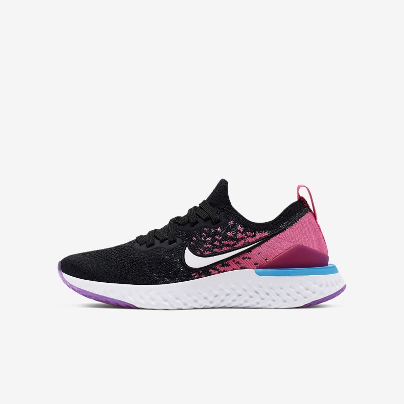 Nike Epic React フライニット 2 キッズ ランニングシューズ 黒 | UF1546-293