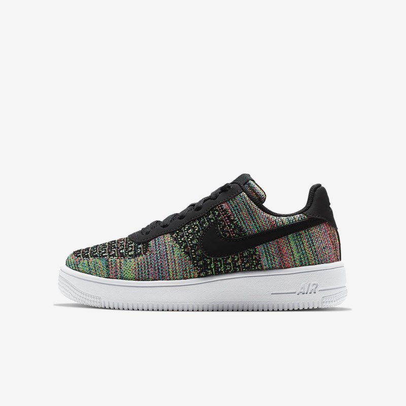 Nike エア フォース 1 フライニット 2.0 キッズ スニーカー 黒 | RR8957-578